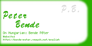 peter bende business card